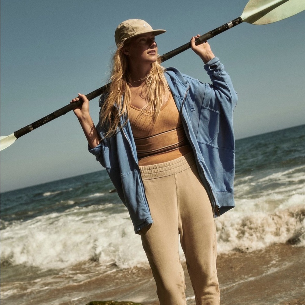 Free People Movement All Your Love Solid Hoodie in Light Blue  (XS/S)